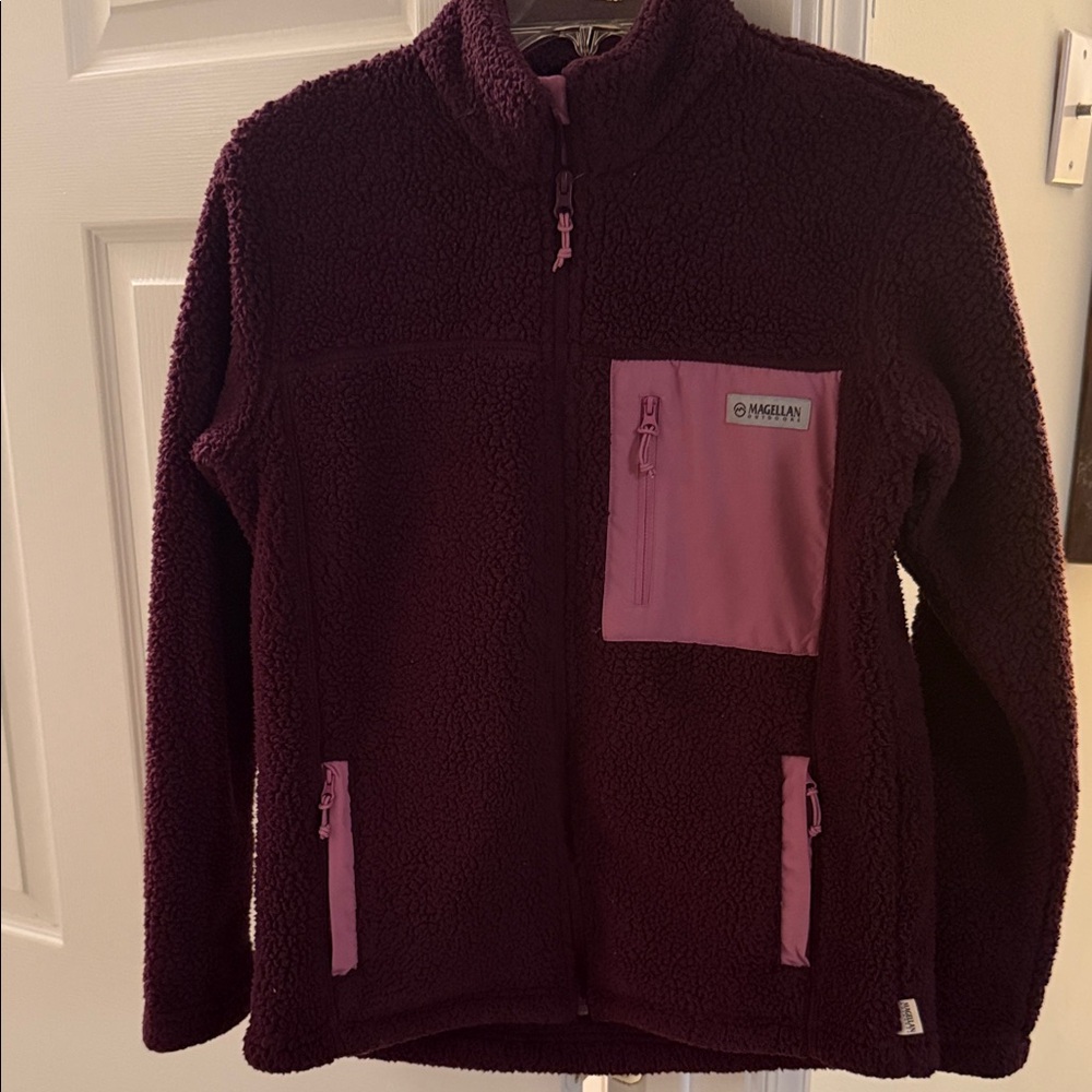 Magellan Outdoors Maroon and Light Pink Utility Jacket